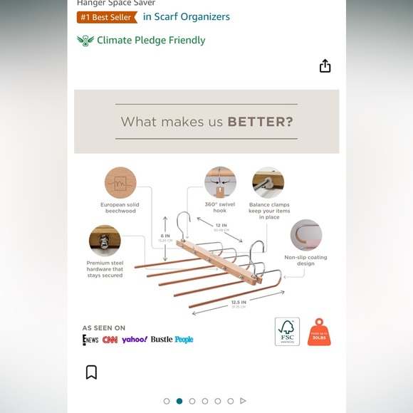 NIB Space saving pant or scarf hanger - Picture 2 of 10